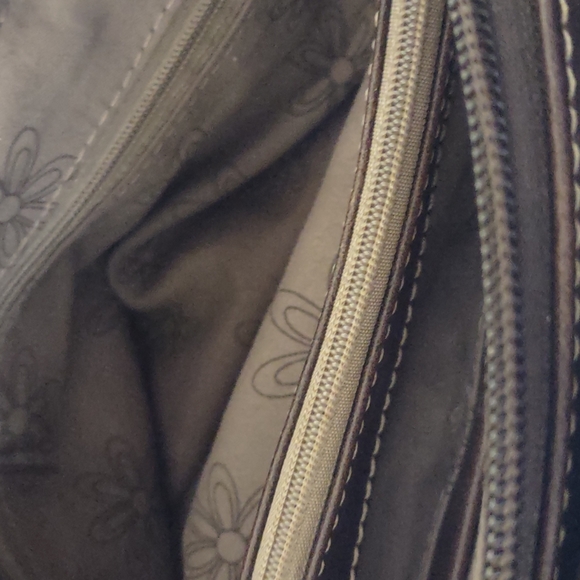 Brown Western style rhinestone concealed carry shoulder bag handbag. - Picture 10 of 10